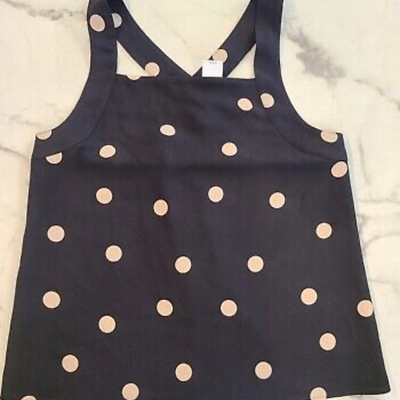 🦄 Ann Taylor Polka Dot Cross Back Top - Picture 2 of 8
